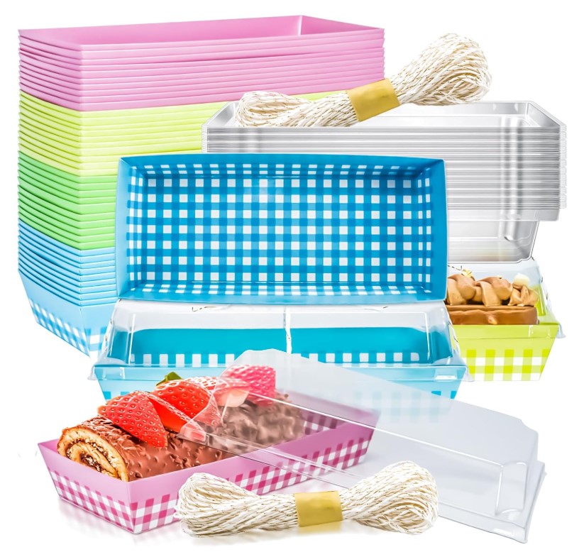 Rectangle Direct Bakeable Mould With Lid (10 Pcs Pack)