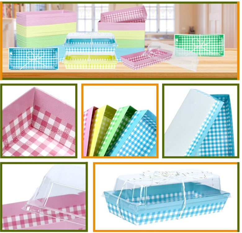 Rectangle Direct Bakeable Mould With Lid (10 Pcs Pack)