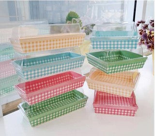 Rectangle Direct Bakeable Mould With Lid (10 Pcs Pack)