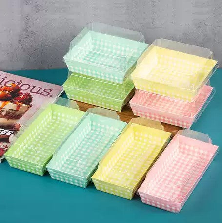 Rectangle Direct Bakeable Mould With Lid (10 Pcs Pack)