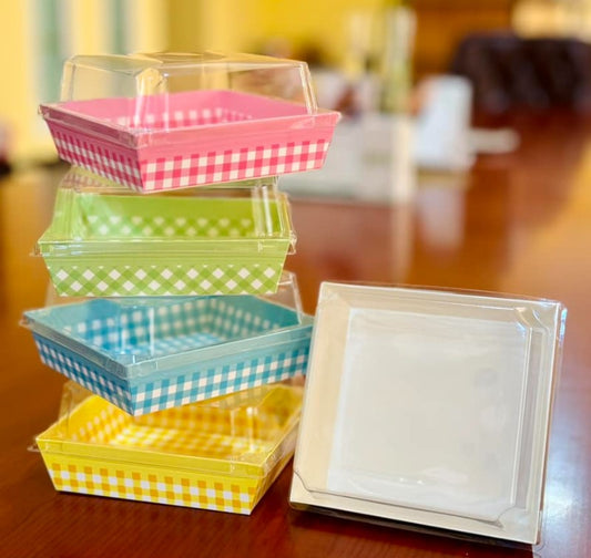 Square Direct Bakeable Mould With Lid (10 Pcs Pack)