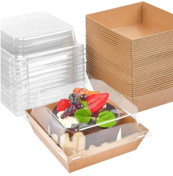 Disposable Square Loaf with Lid (10 Pcs Pack)