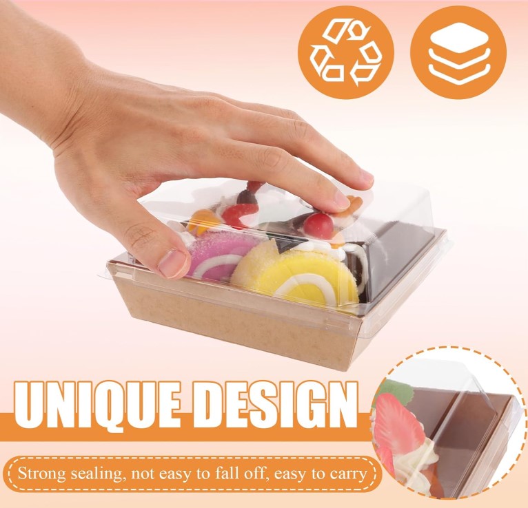 Disposable Square Loaf with Lid (10 Pcs Pack)