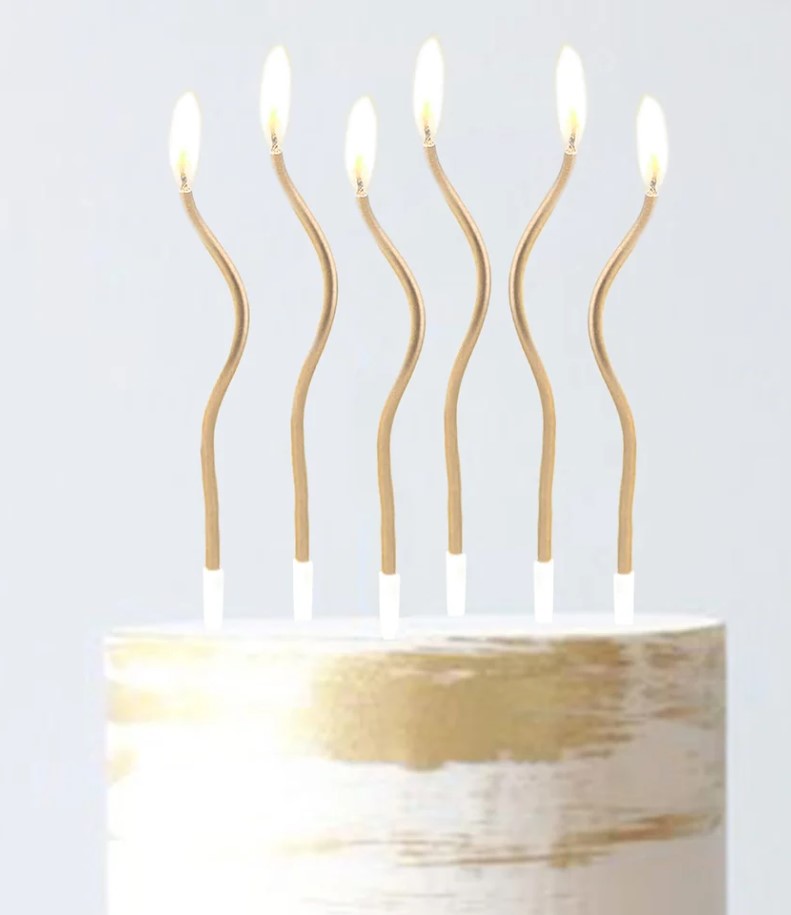 6pc Twisty Metallic Copper Candles