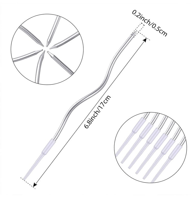 6pc Twisty Metallic Silver Candles