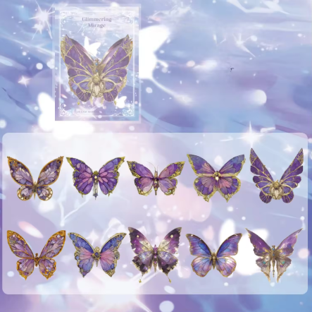3D Butterfly Cake Topper Sticker (Purple)