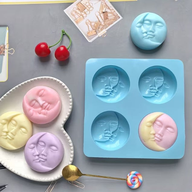 Moonface Silicone Mold for Candle and Chocolate Making
