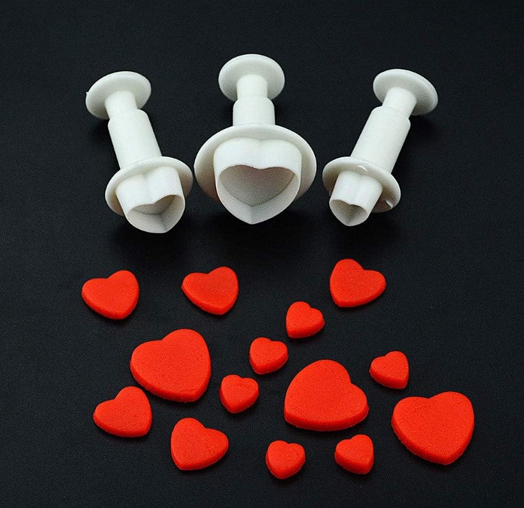 4 Pcs Heart Shape Fondant Plunger
