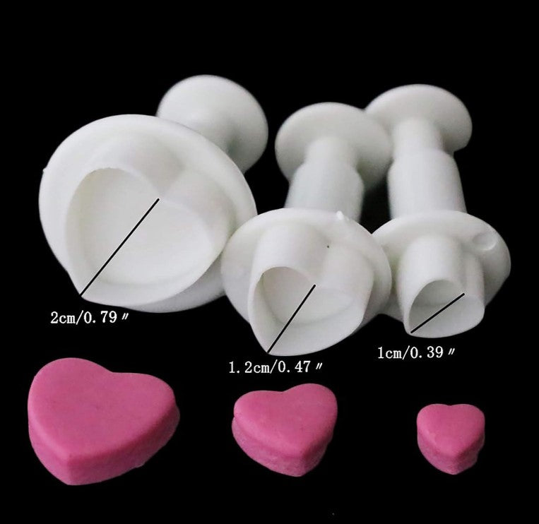 4 Pcs Heart Shape Fondant Plunger