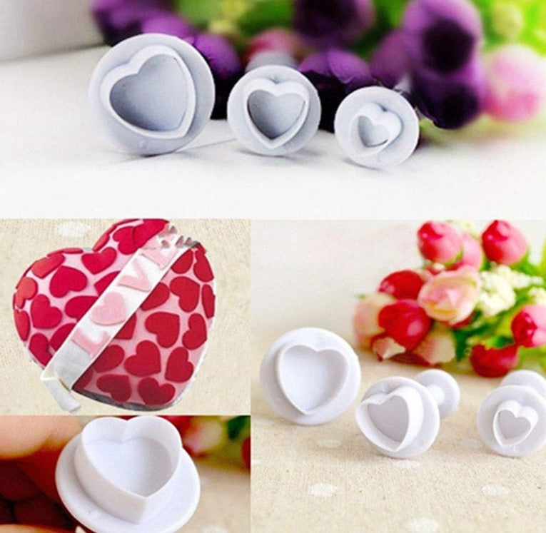 4 Pcs Heart Shape Fondant Plunger