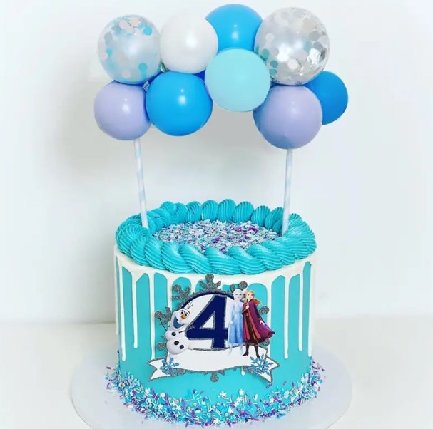 Blue & Purple Confetti Balloon Cake Topper