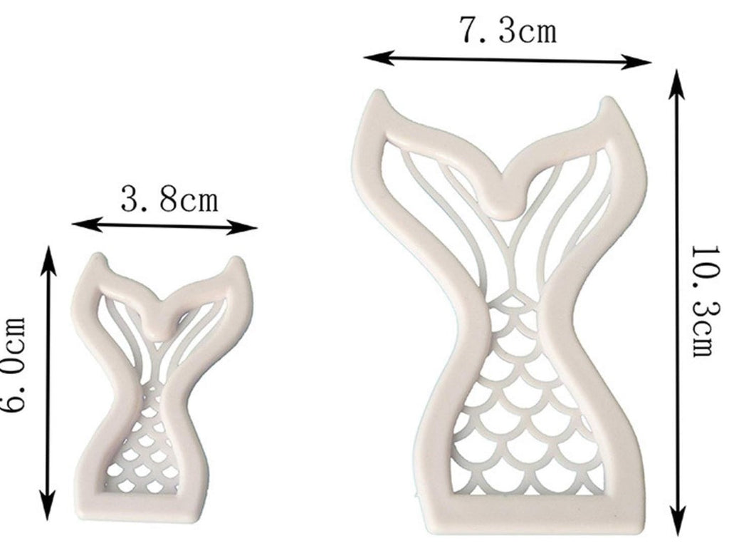 2pc Mermaid Tail Plastic Cookie Cutter