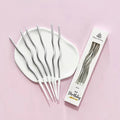 6pc Twisty Metallic Silver Candles