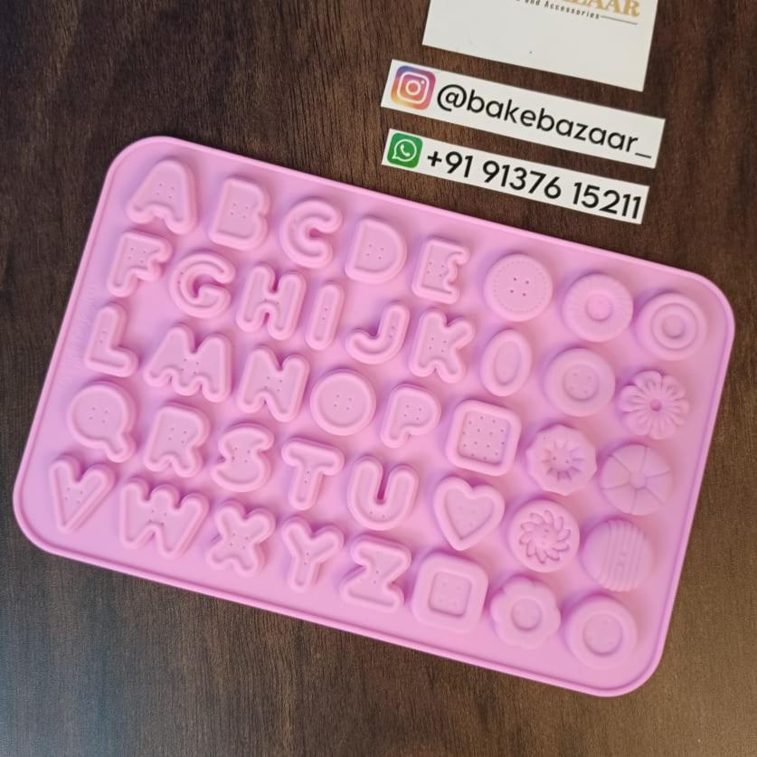 41 Cavity Alphabet Letters Button Silicone Chocolate Molds