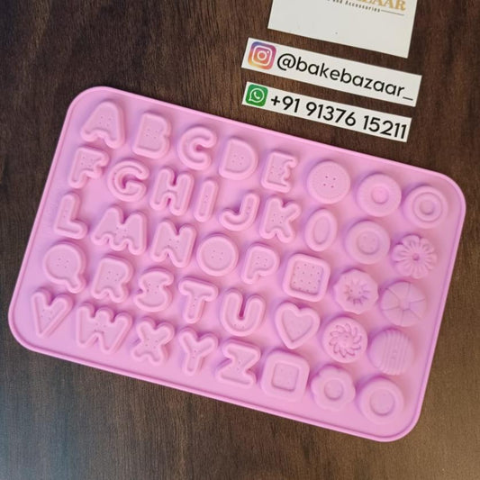 41 Cavity Alphabet Letters Button Silicone Chocolate Molds