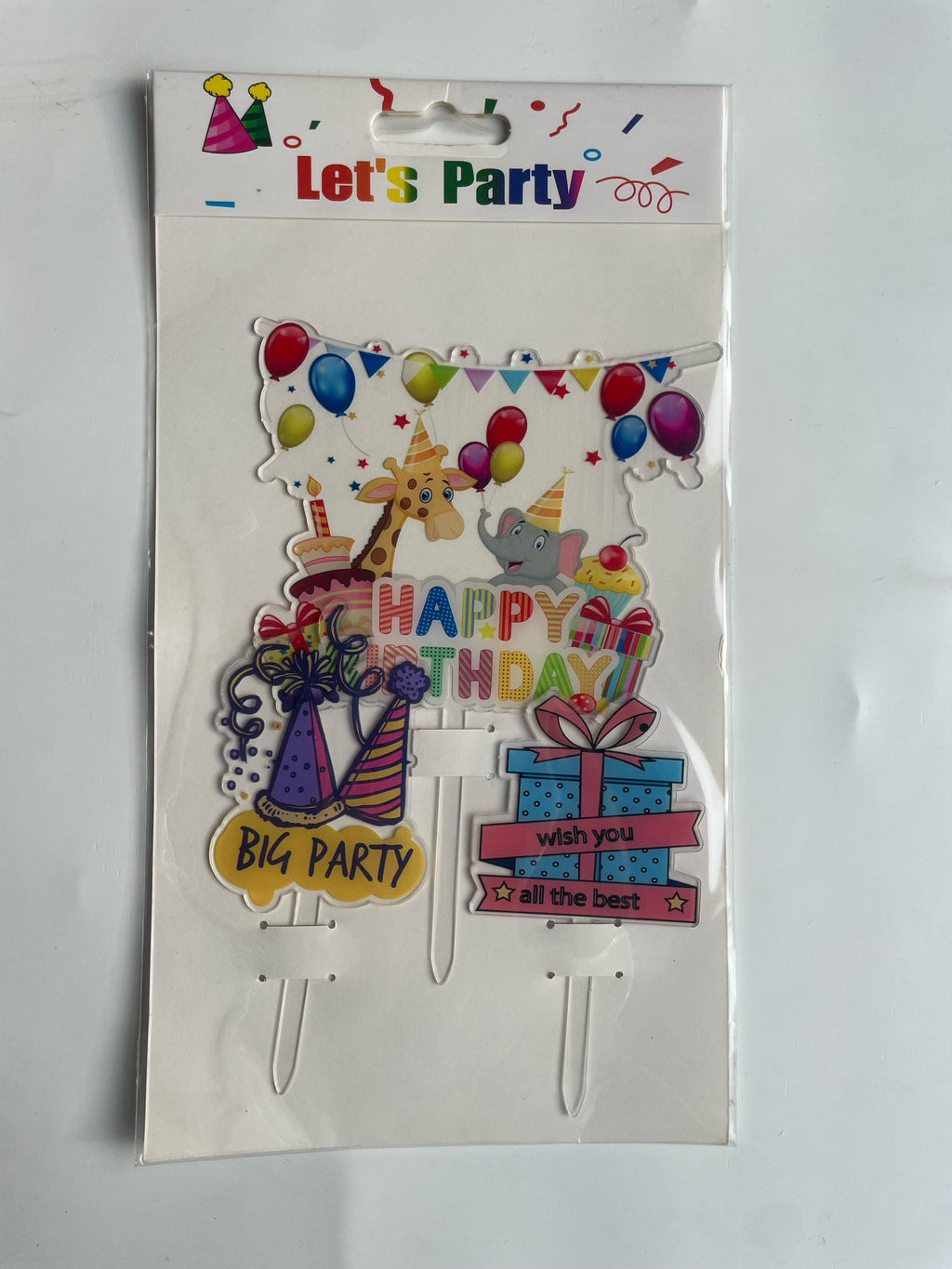 3pc Happy Birthday Topper
