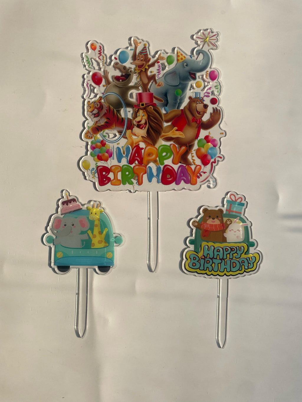 3pc Animal Happy Birthday Topper