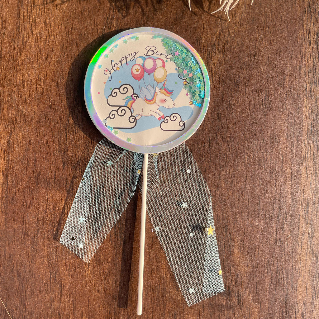 Happy Birthday Unicorn Topper with Net