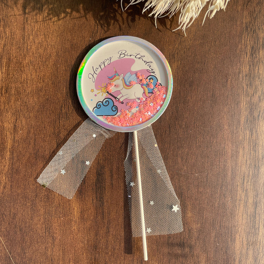 Happy Birthday Unicorn Topper with Net
