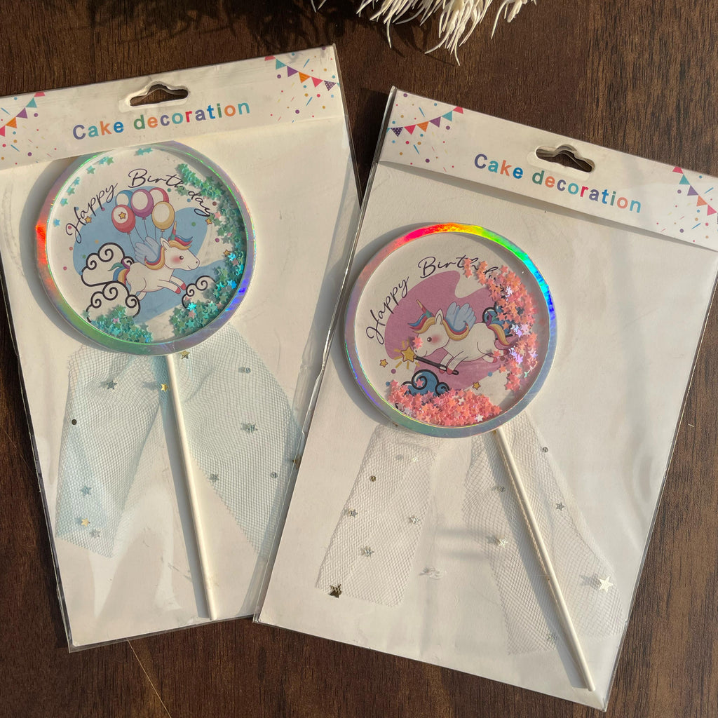 Happy Birthday Unicorn Topper with Net