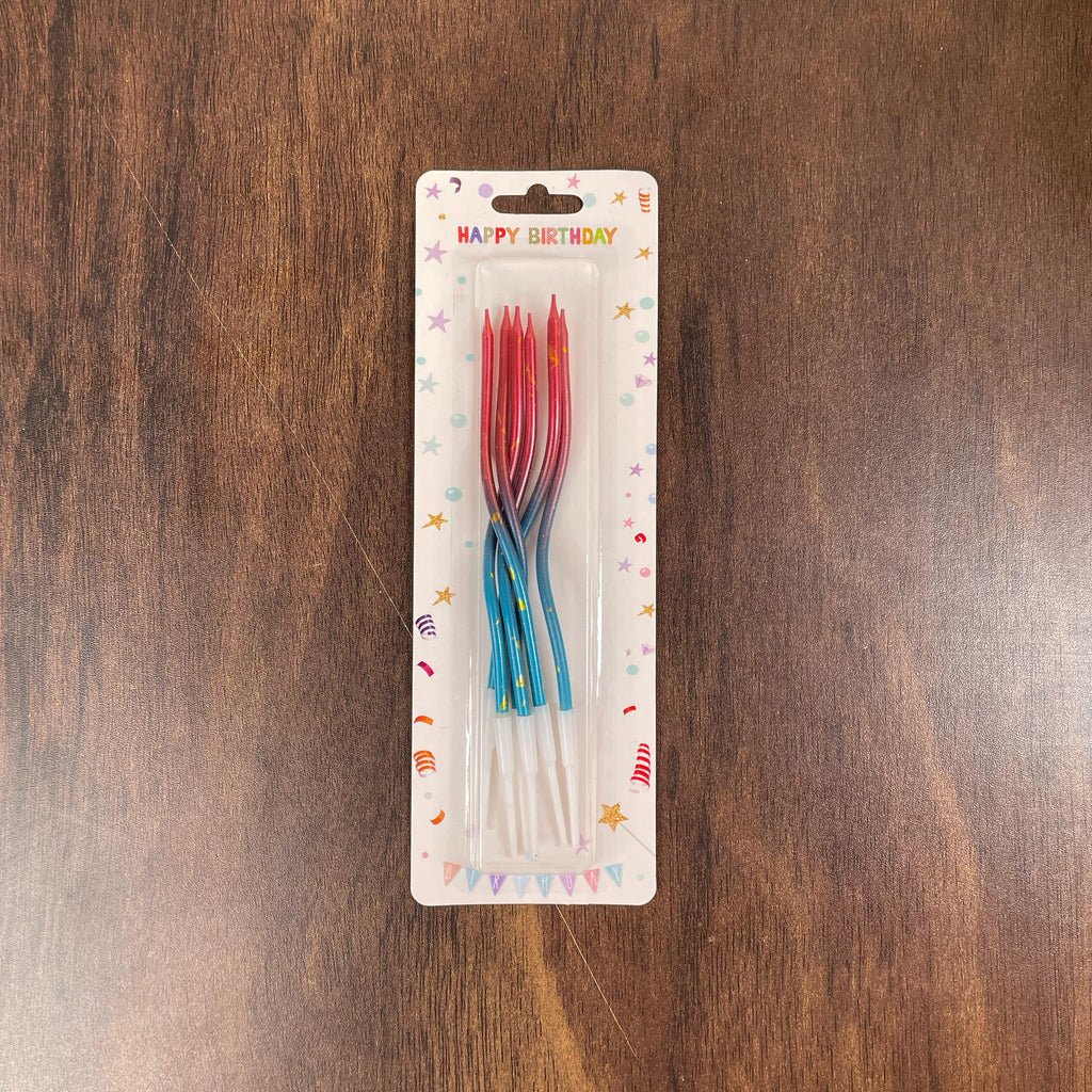 6pc Red & Blue Spiral Candles