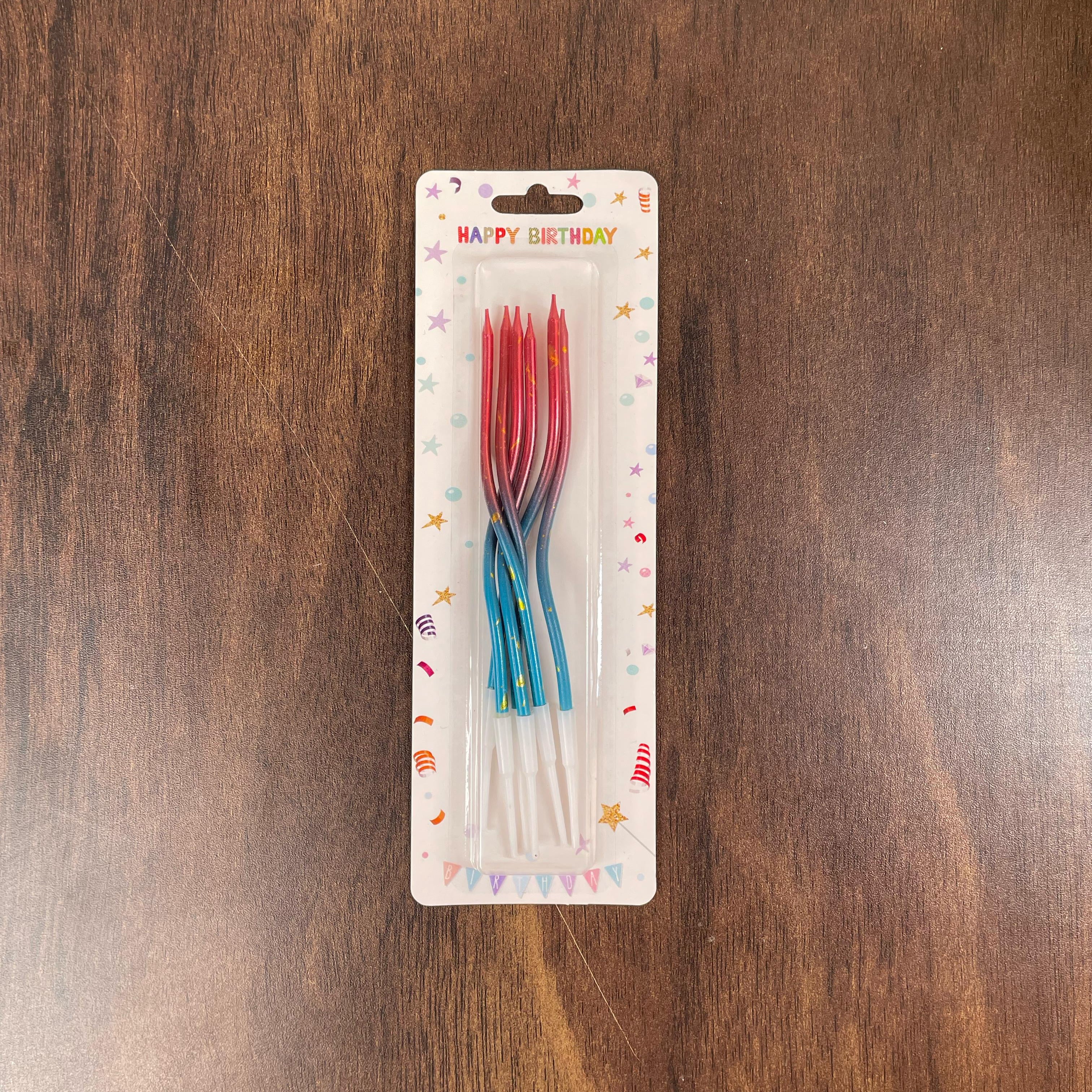 6pc Red & Blue Spiral Candles