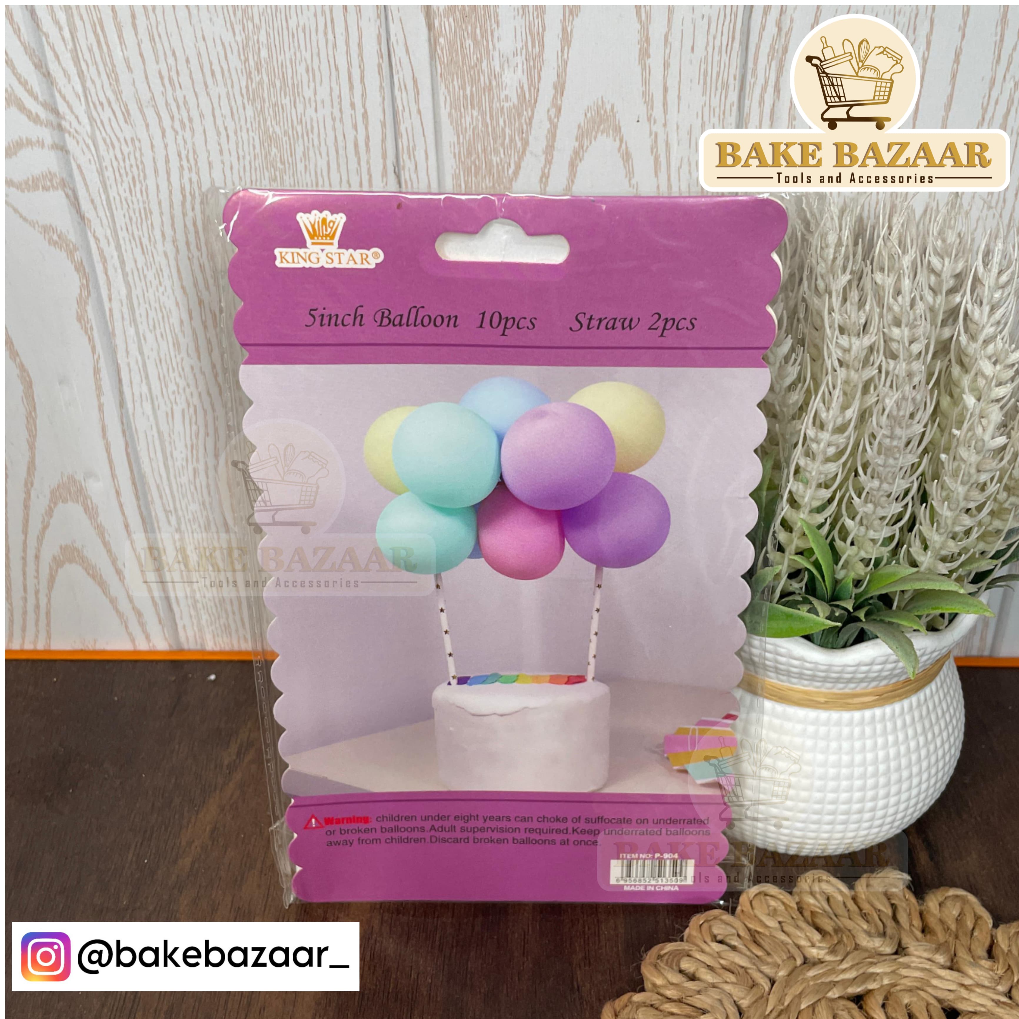 Solid Pastel Balloons Cake Toppers