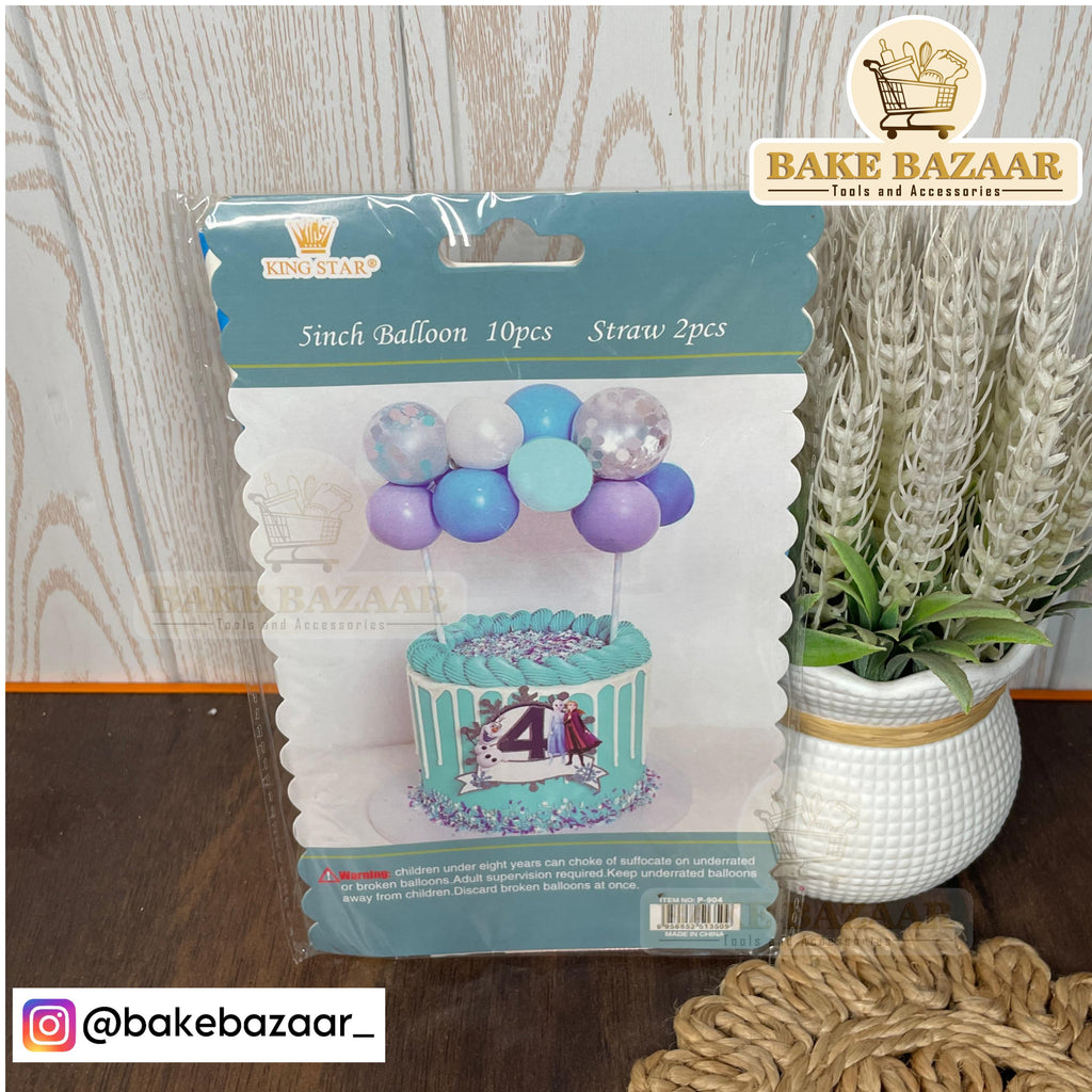 Blue & Purple Confetti Balloon Cake Topper