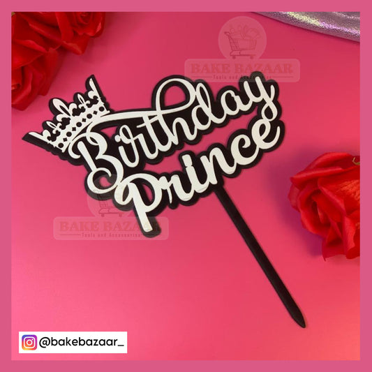 Black & White Happy Birthday Prince Topper