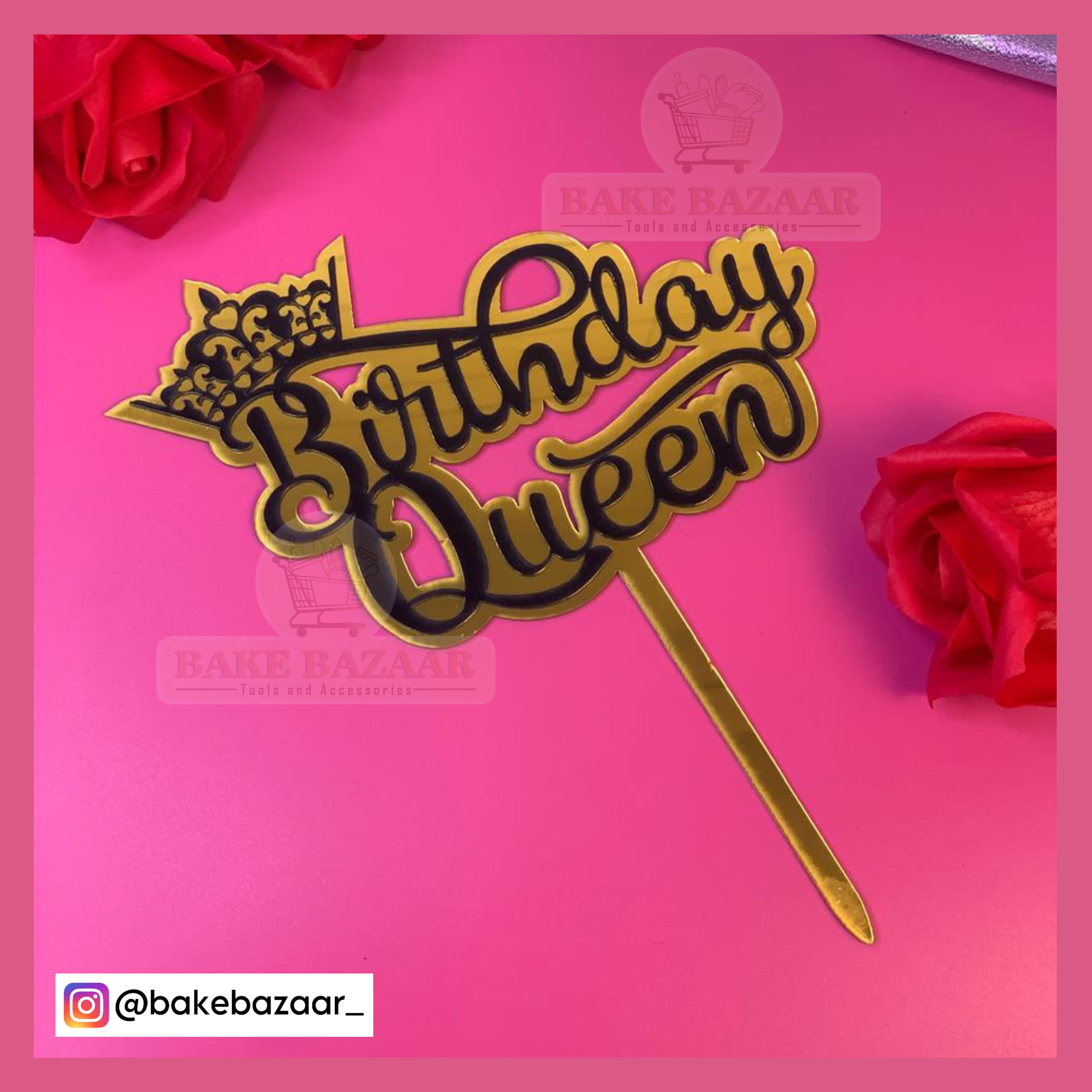 Happy Birthday Queen Acrylic Topper
