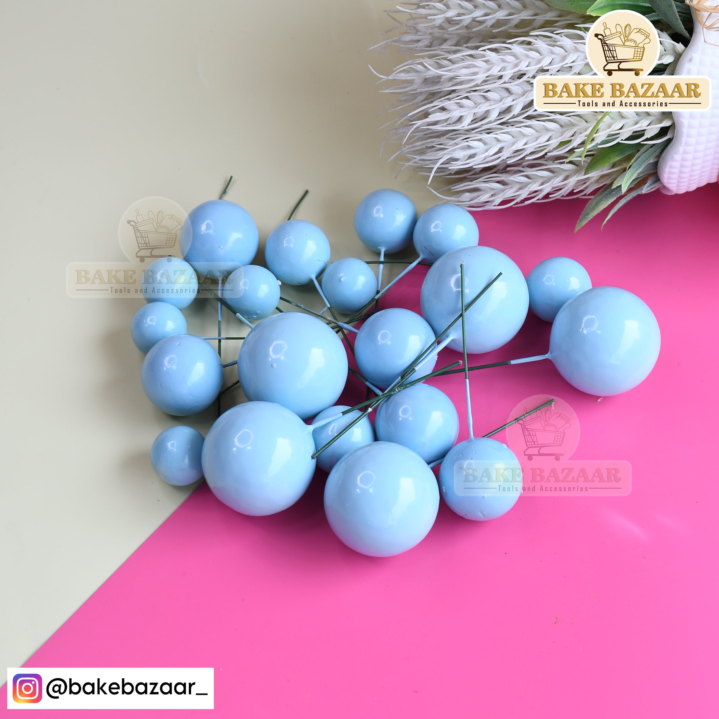 Sky Blue Shining Faux Ball