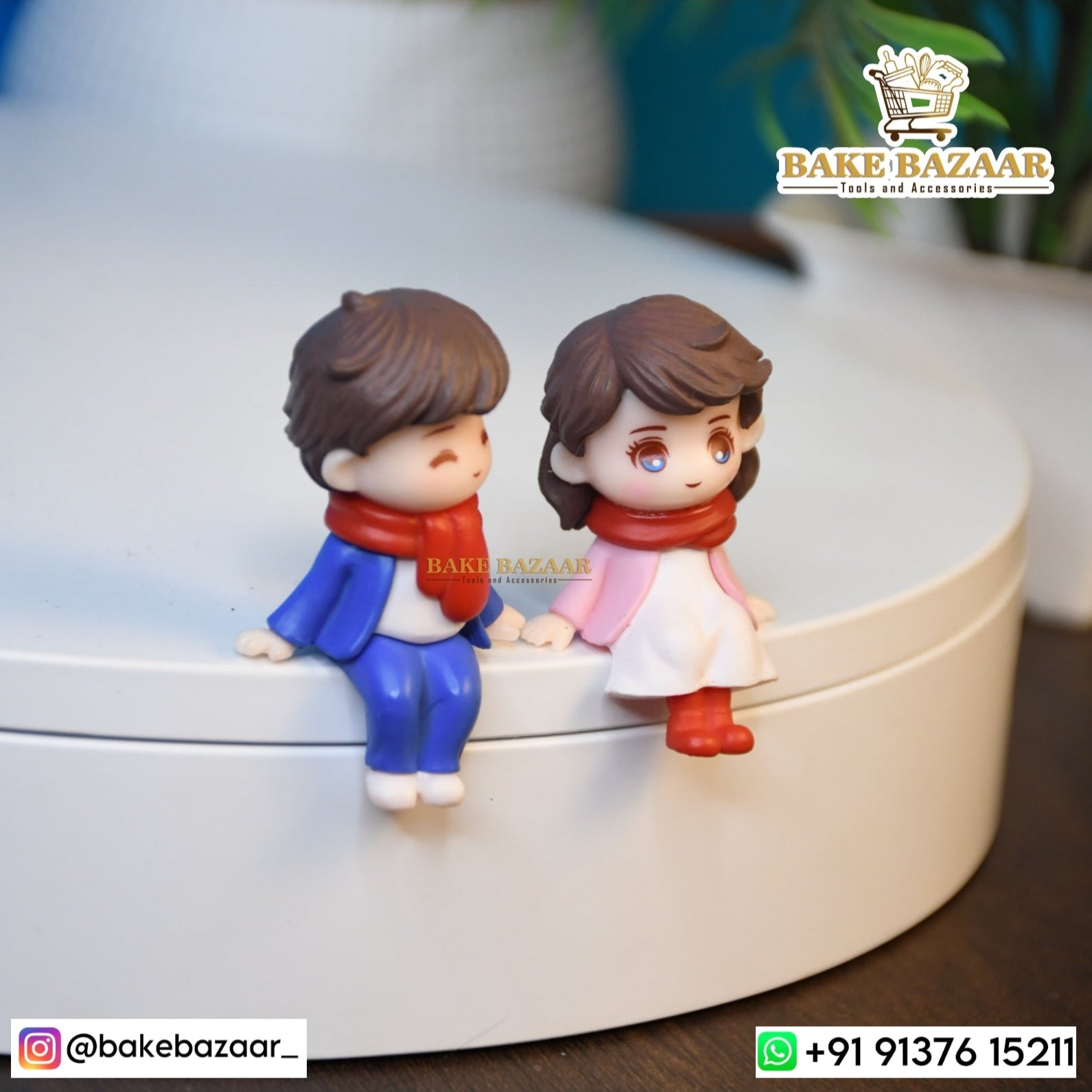 Winter Scarf Couple Miniature For Cake [RED] BBM026