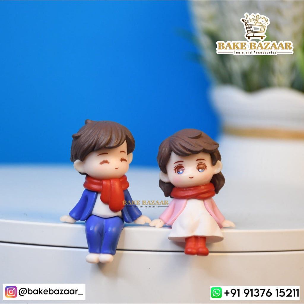 Winter Scarf Couple Miniature For Cake [RED] BBM026