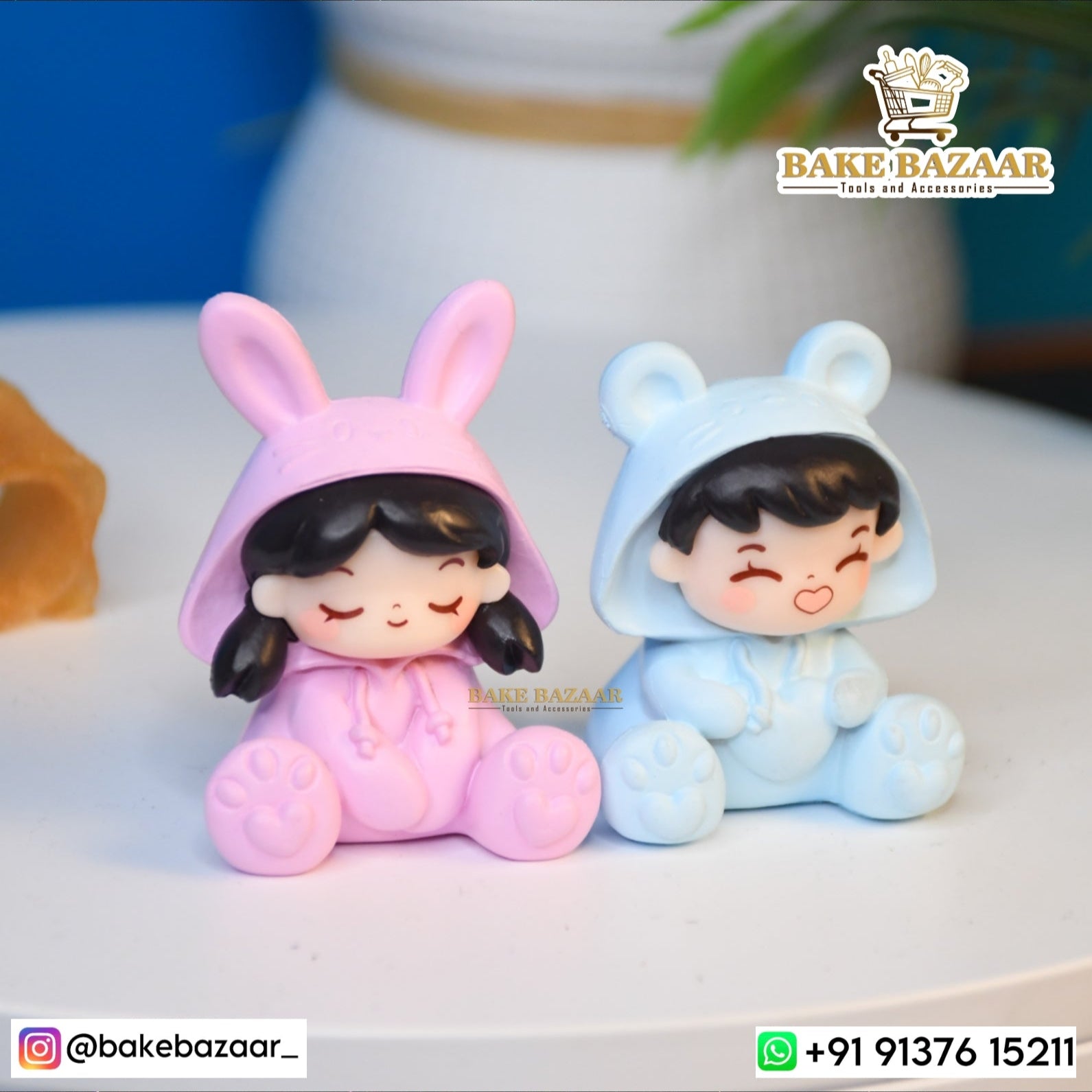 Baby Couple Miniature Toy For Cake Topper [2pc set] BBM057