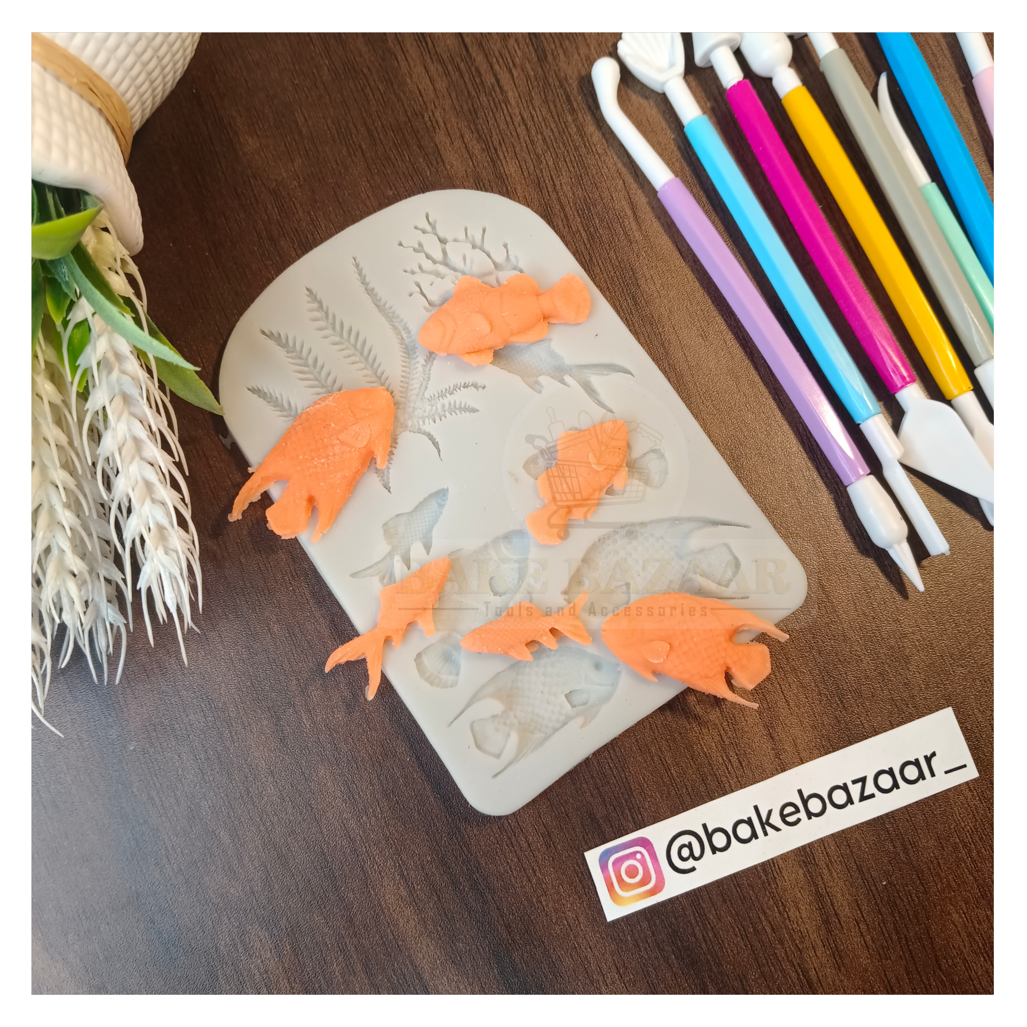 Ocean Coral Starfish Sea Fish Silicone Fondant Mold