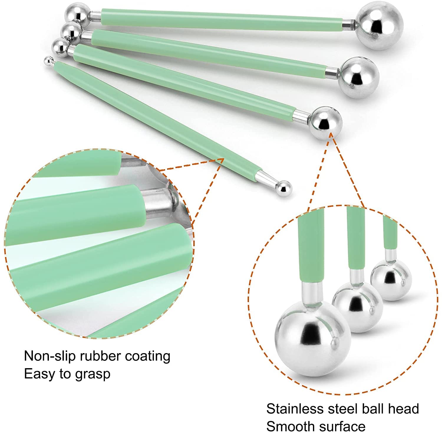 Cake Decorating Metal ball Fondant Tool 4pc set