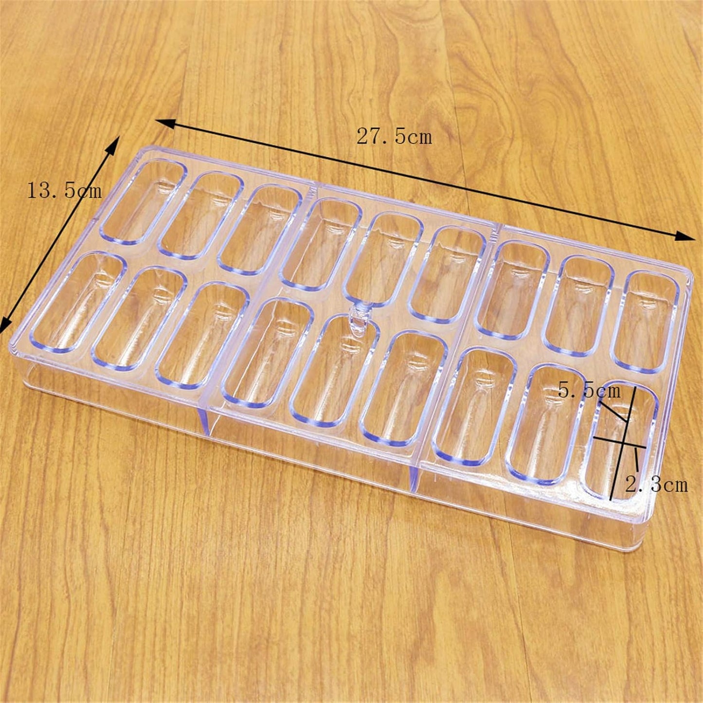18 in 1 3D Oval Polycarbonate Chocolate Bar Plastic Mold