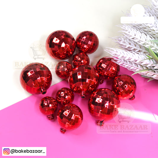 Dark Red Disco Faux Ball