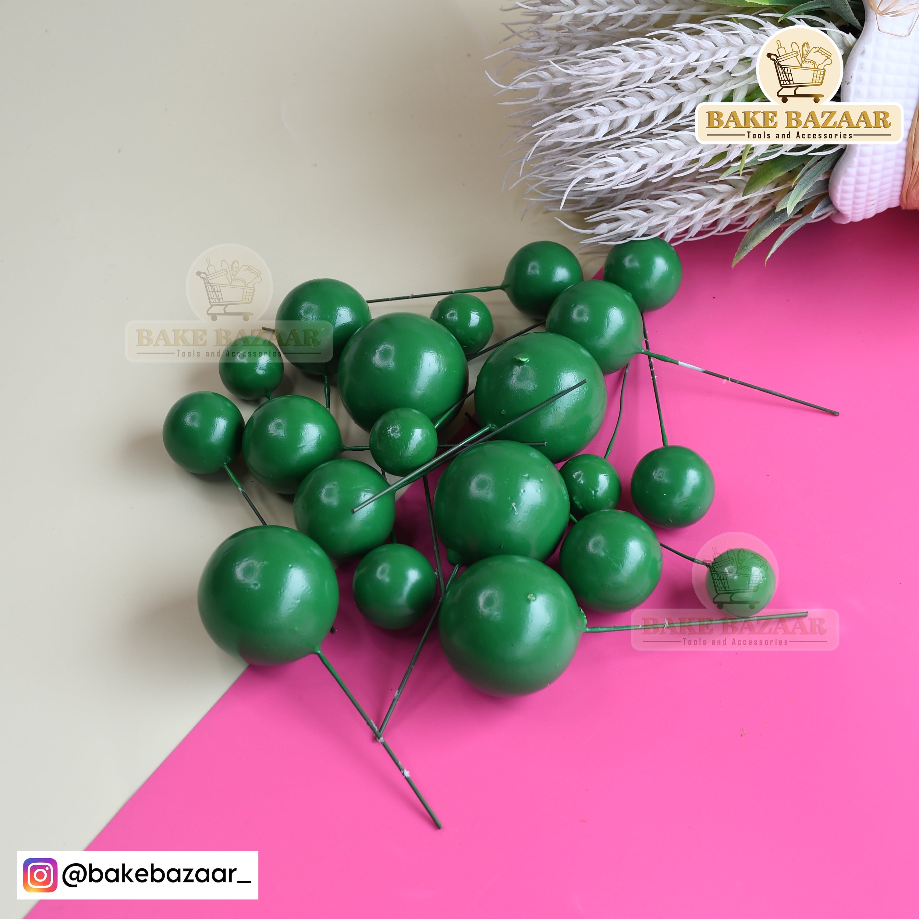 Dark Green Faux Ball