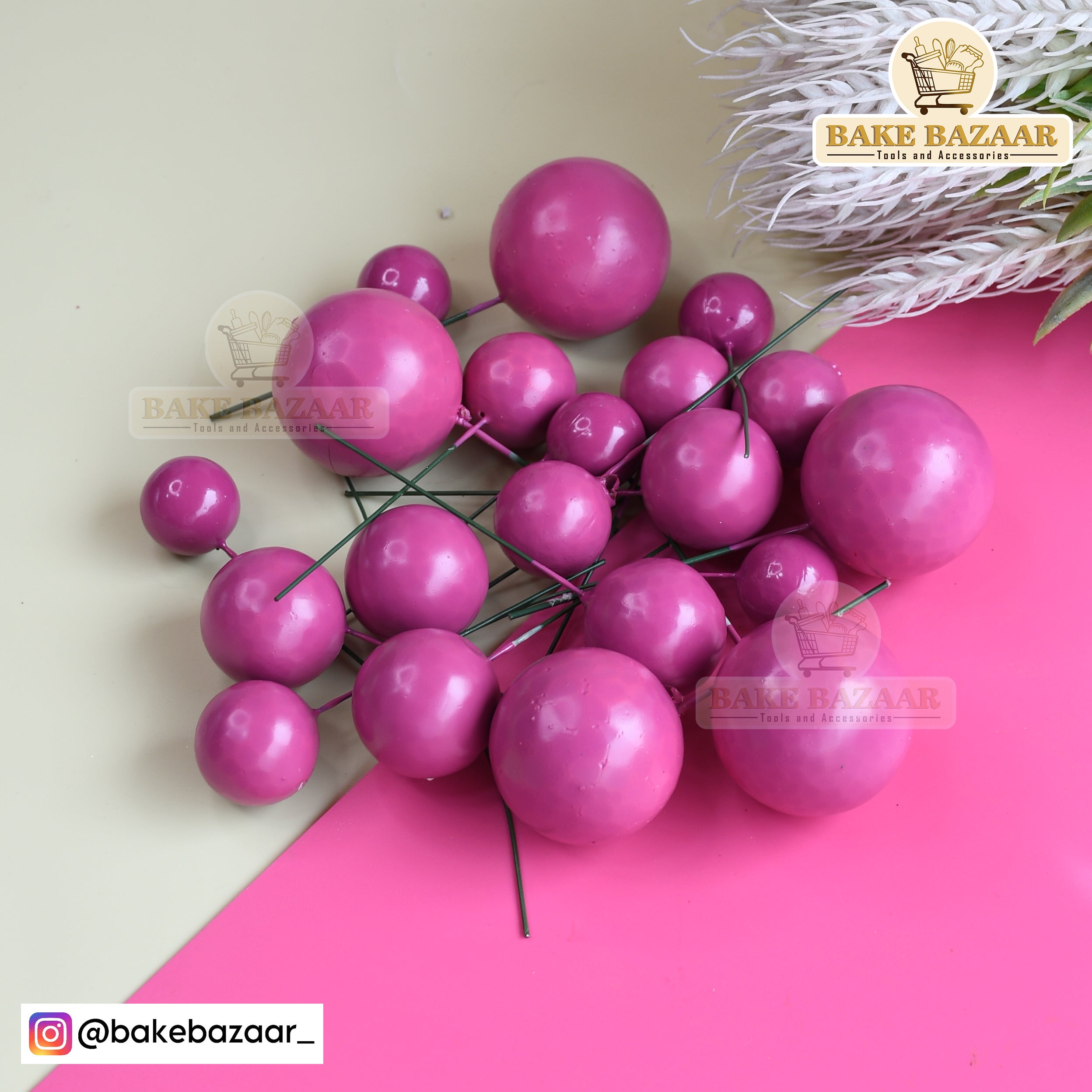 Dark Pink Shining Faux Ball