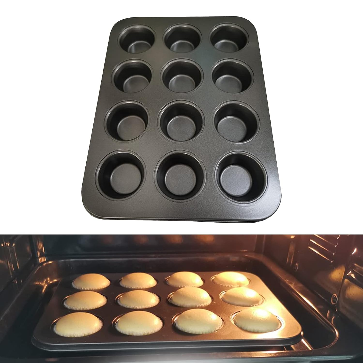 Nonstick 12 Cavity Muffin Brownie Cake Pan \ Cupcake Baking Pan