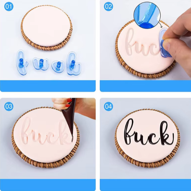 Uppercase Alphabet Cake Stamp Set 26pcs