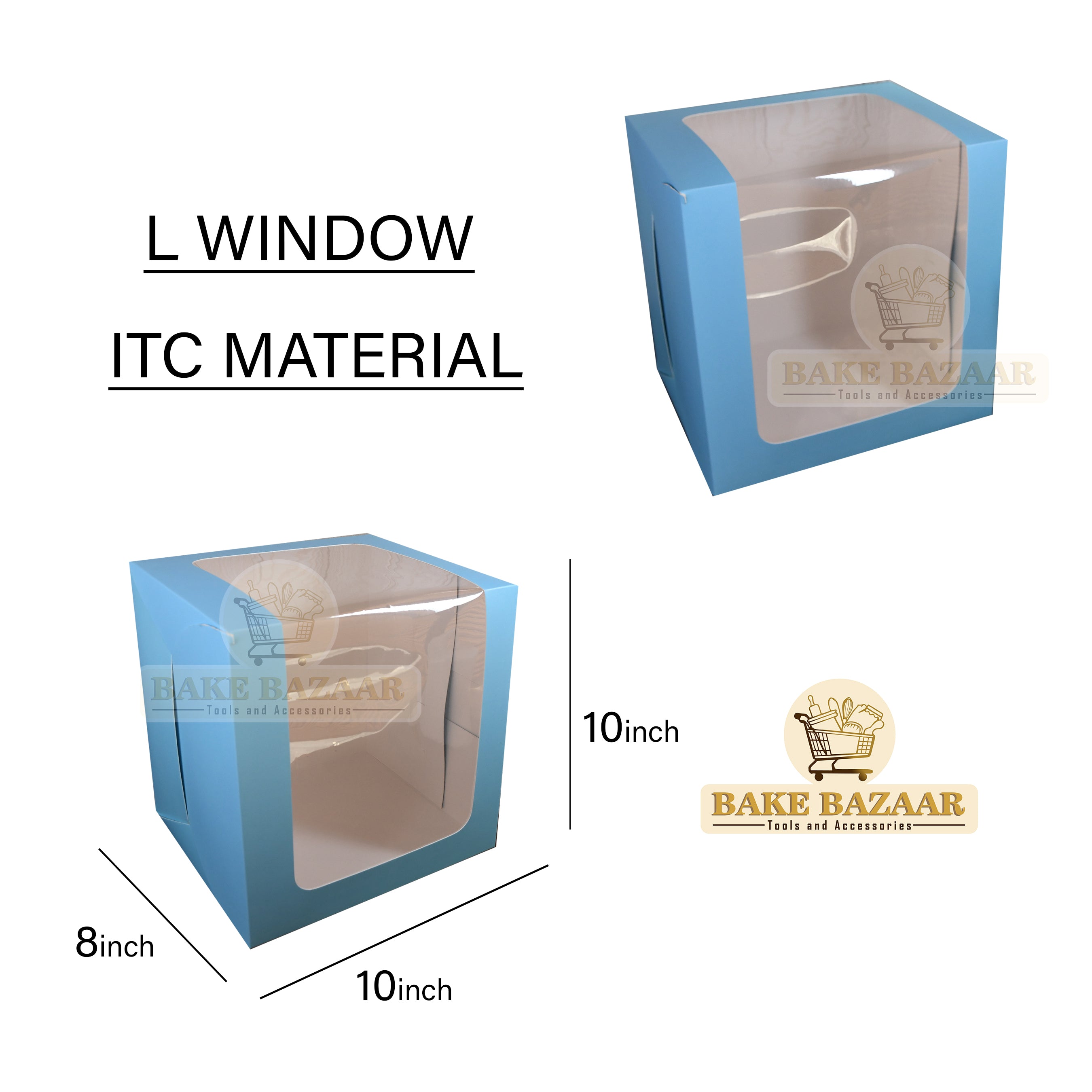 Tall Cake Boxes for Wedding Cake [8x10x10 Inch] Blue