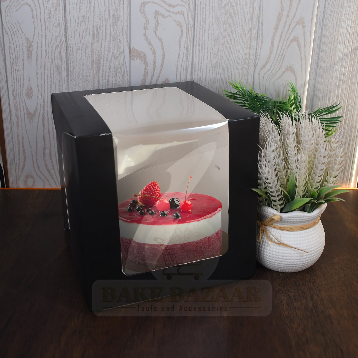 Tall Cake Boxes for Wedding Cake [8x8x8 Inch] Black