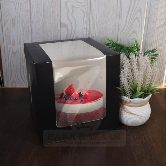 Tall Cake Boxes for Wedding Cake [8x8x8 Inch] Black