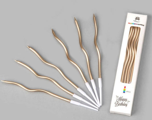 6pc Twisty Metallic Copper Spiral Candles